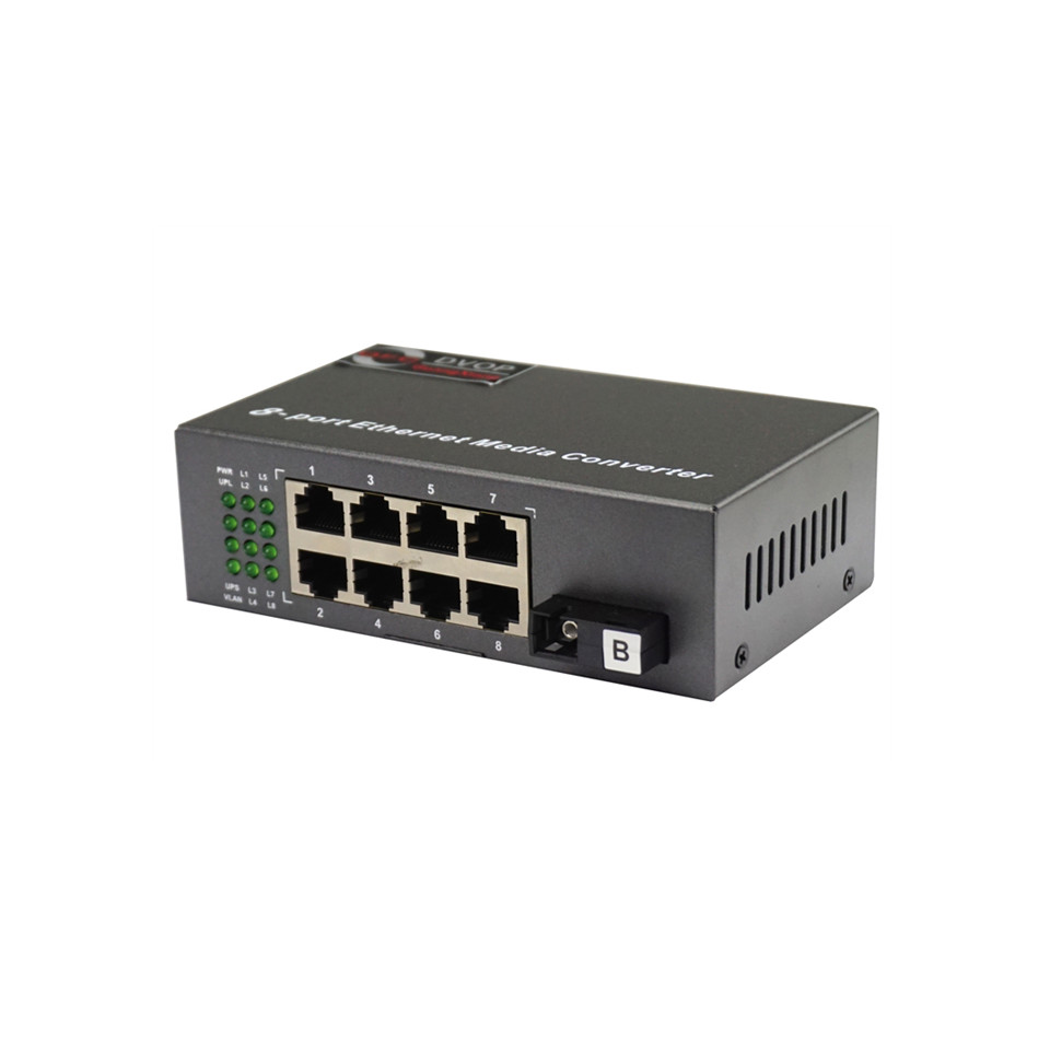 DVOP-IN-A/B-EG8-OG1 全千兆1光8电光纤收发器