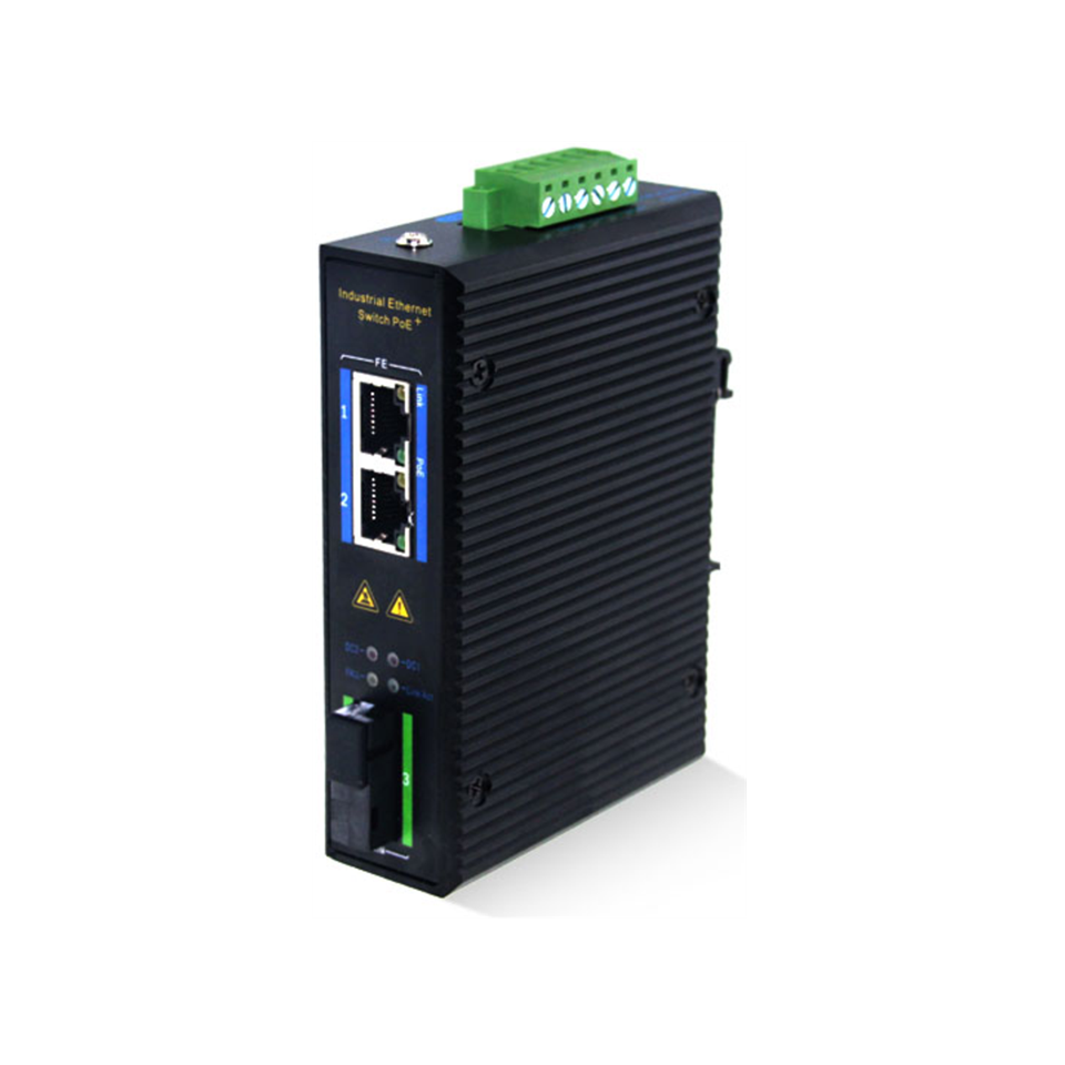 DVOP-IN-I-EM2-OM1-SD DIN卡轨式百兆1光2电工业光纤收发器