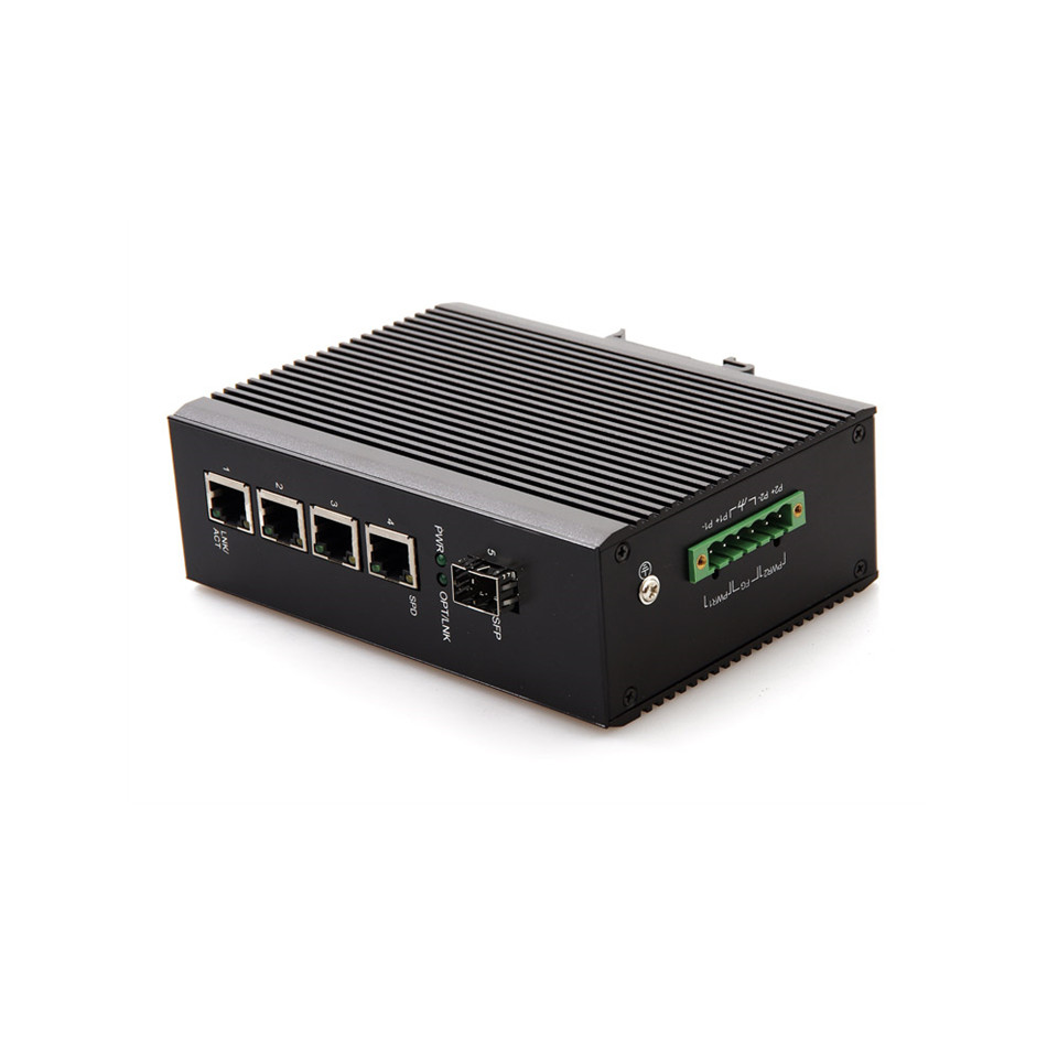 DVOP-IN-I-EM4-OG1-SD    工业卡轨千兆1光4电非管理交换机  可支持POE