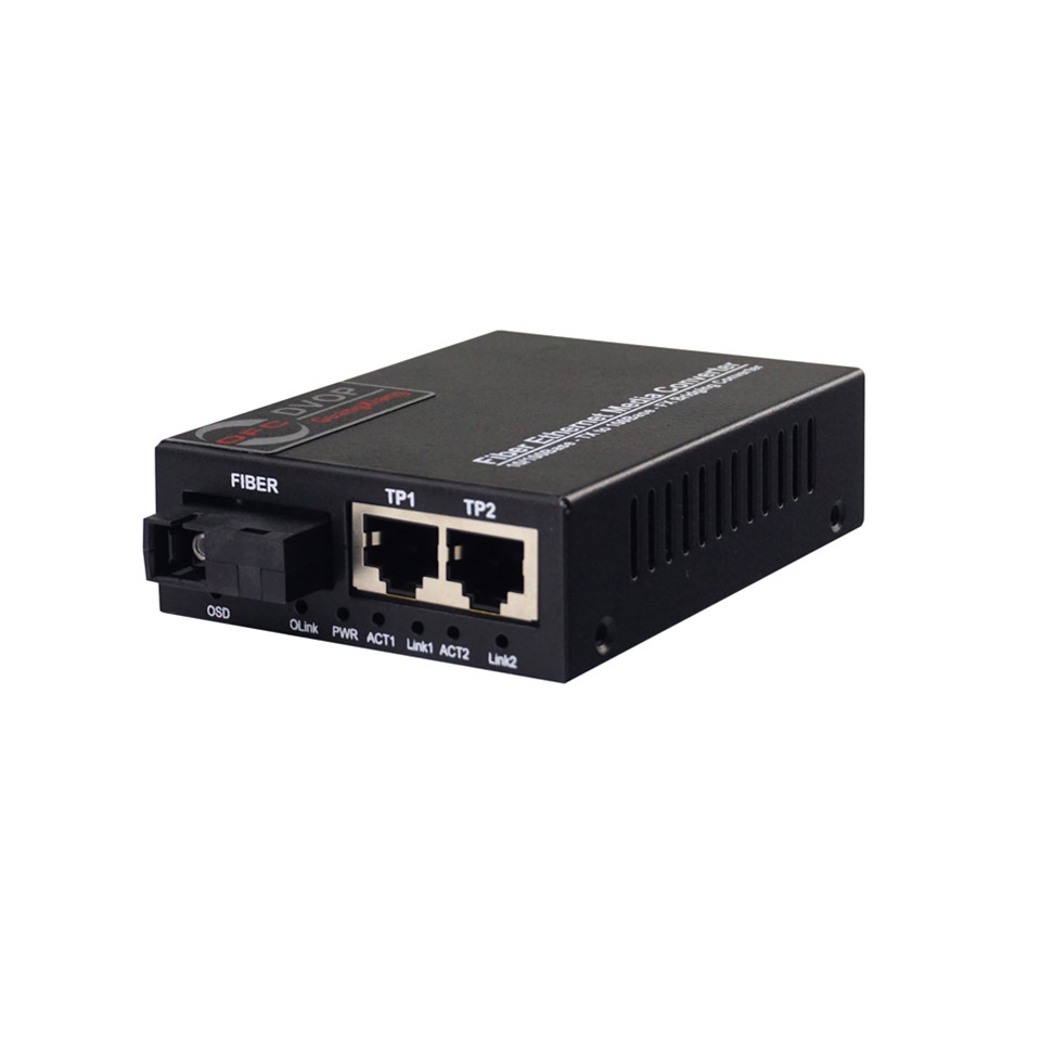 DVOP-IN-A/B-EM2-OM1    100 megabit 1 optical 2 electrical fiber transceiver