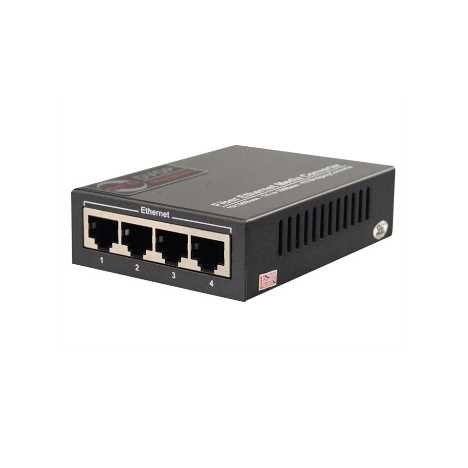 DVOP-IN-A/B-EM4-OM1    100 megabit 1 optical 4 electrical fiber transceiver