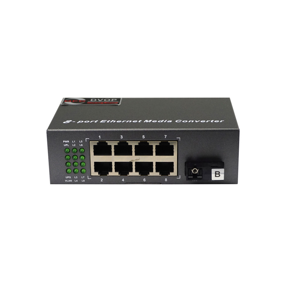 DVOP-IN-A/B-EM8-OG1   Gigabit 1 optical 8 electrical fiber transceiver