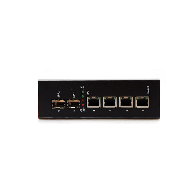 DVOP-IN-IR-EM4-OG2-SD     Industrial rail loop network self-healing Gigabit 2 optical 4 electrical management network switch
