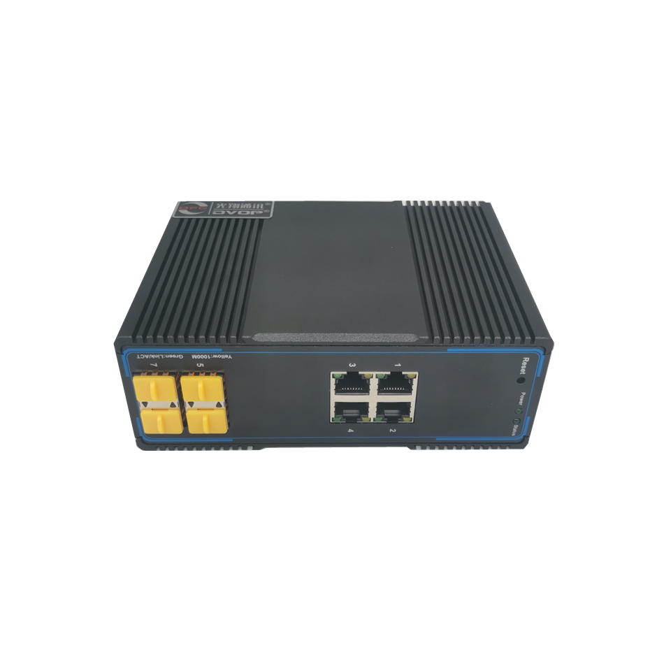 DVOP-IN-IR-EG4-OG4-SD  Industrial rail loop network self-healing full gigabit 4 optical 4 electrical management network switch