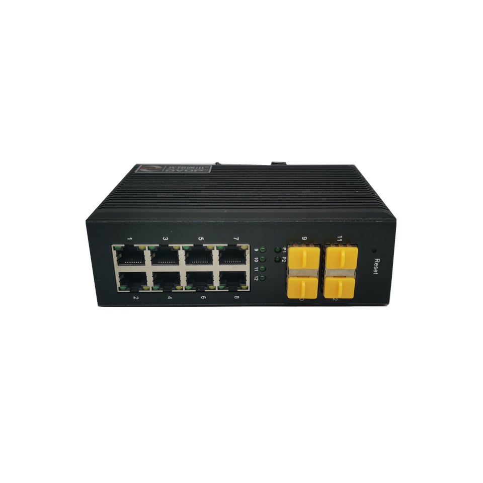 DVOP-IN-IR-EG8-OG4-SD  Industrial rail loop network self-healing full gigabit 4 optical 8 power management network switch